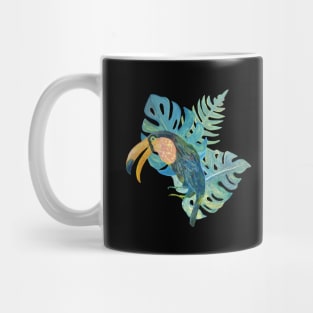 Parrot with three leaf Jungle Amazon Water colour Beautiful Mug